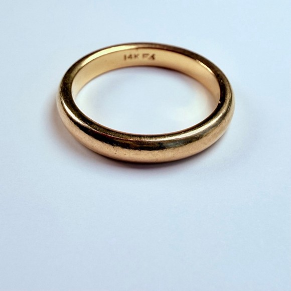 14K Solid Yellow Gold Frederick Goldman Classic 3.5MM Band VTG Ring SIZE 7.25